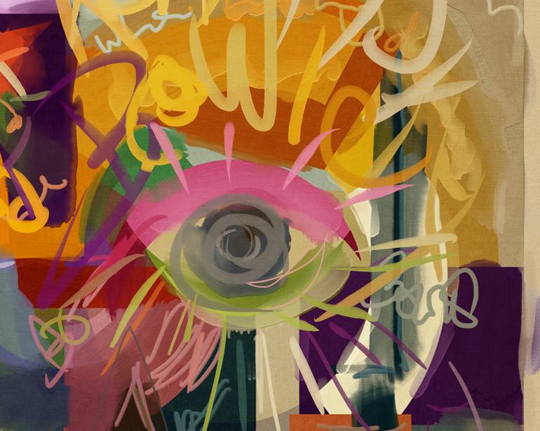 Original Abstract Expressionism Pop Culture/Celebrity Printmaking by Czar Catstick