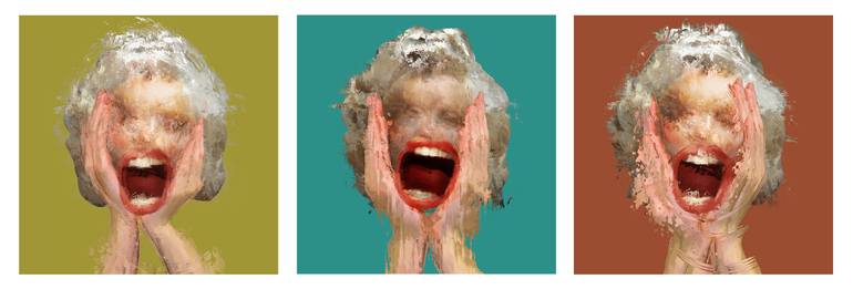 Original Abstract Expressionism Pop Culture/Celebrity Printmaking by Czar Catstick