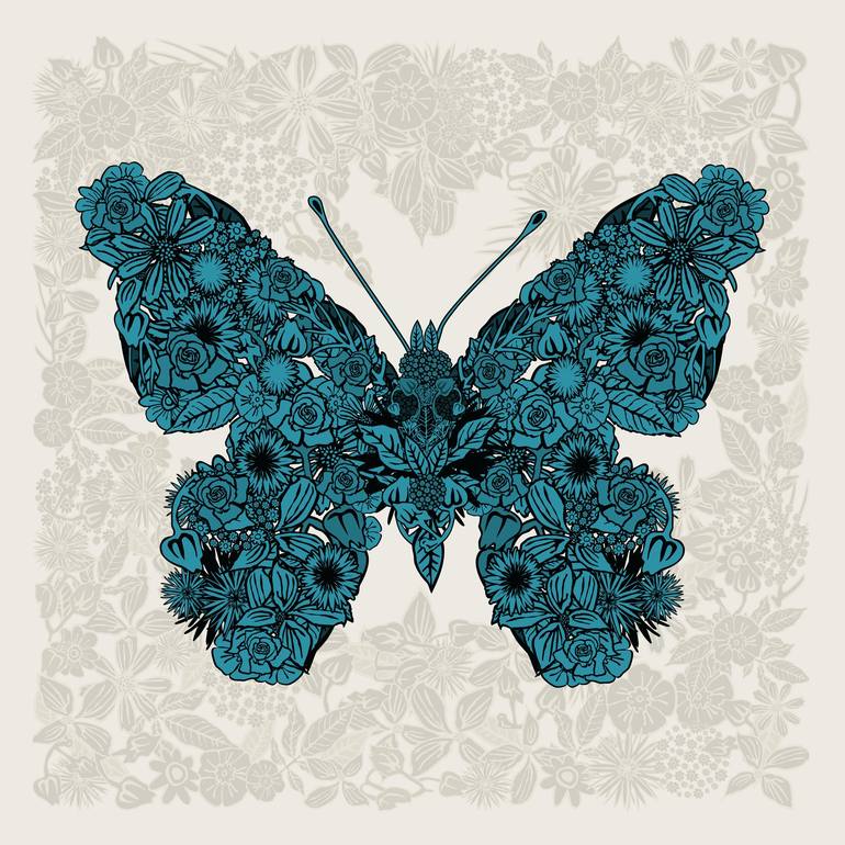 Butterfly Blue - Monoprint