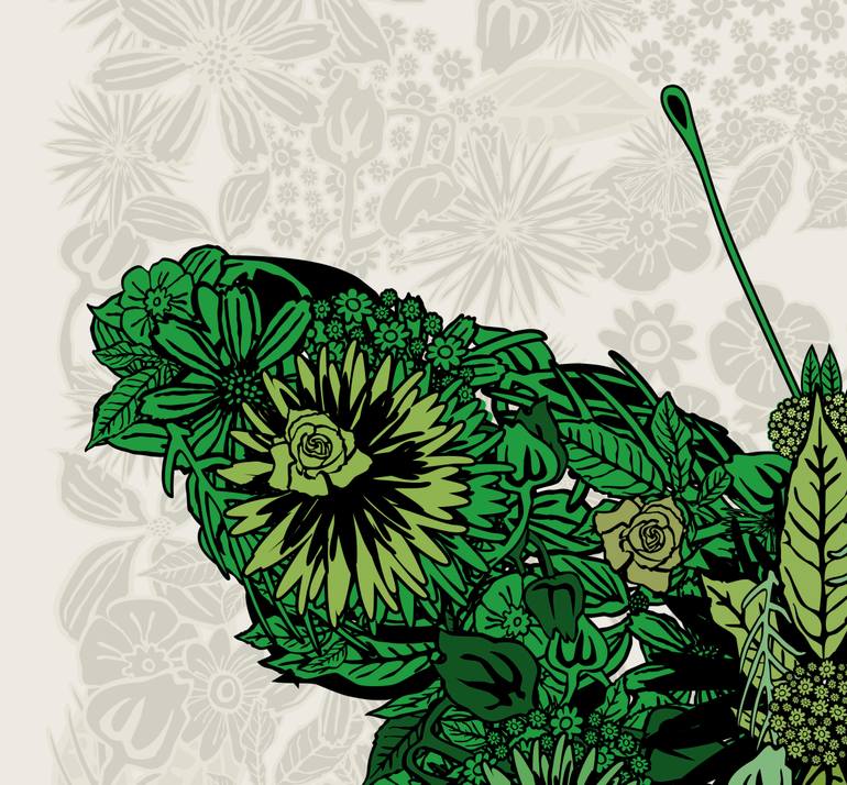 Original Art Deco Nature Printmaking by Czar Catstick