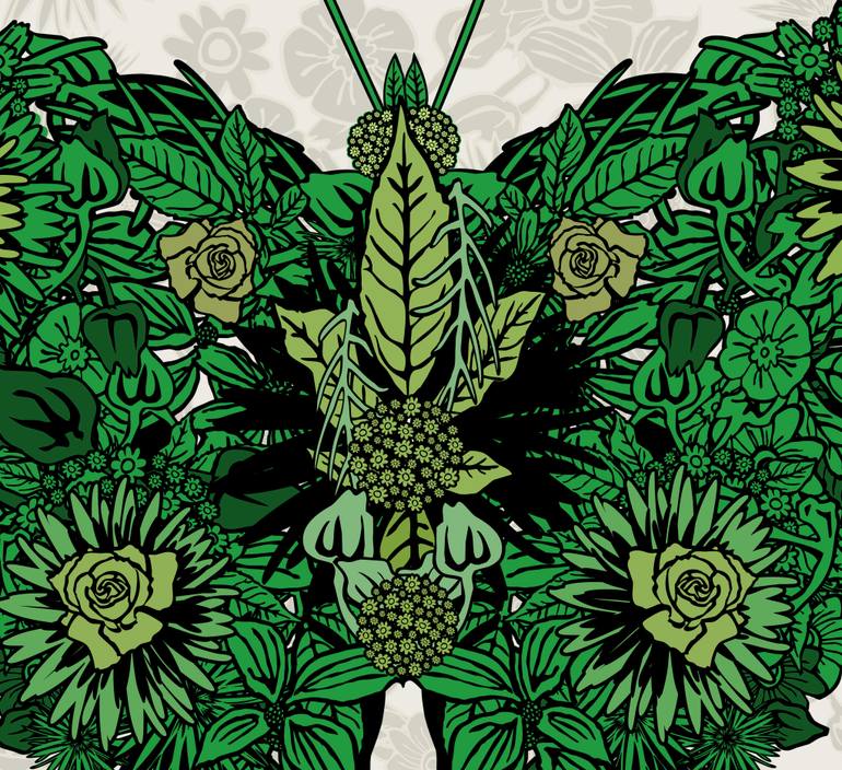 Original Art Deco Nature Printmaking by Czar Catstick