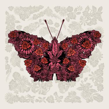 Butterfly Red - Monoprint thumb