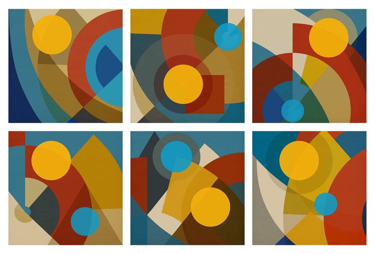 Original Abstract Geometric Printmaking by Czar Catstick