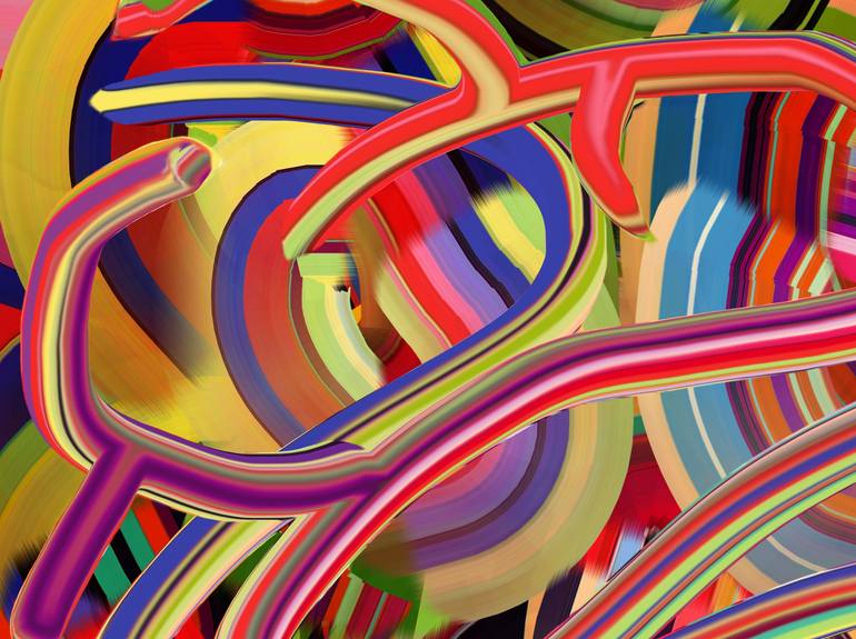 Original Art Deco Abstract Digital by Czar Catstick