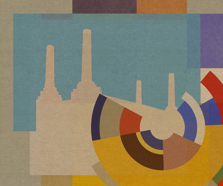 Original Abstract Cities Mixed Media by Czar Catstick