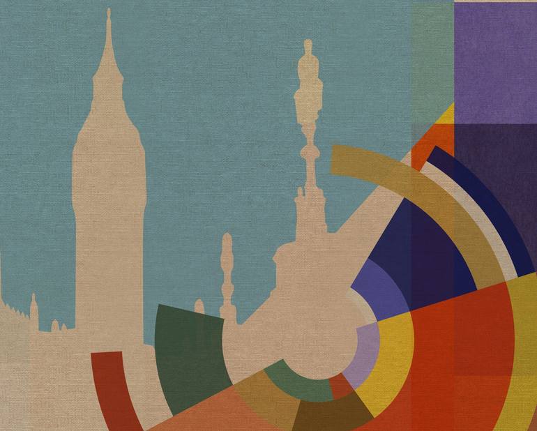 Original Art Deco Cities Mixed Media by Czar Catstick
