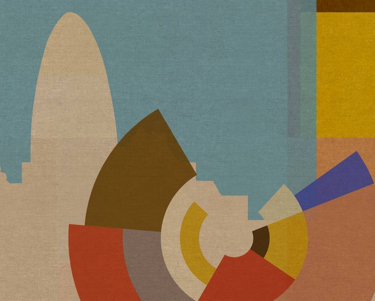 Original Abstract Cities Mixed Media by Czar Catstick