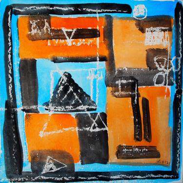 Saatchi Art Artist Johannes Beilharz; Paintings, “In balance (blue, orange, white, black)” #art
