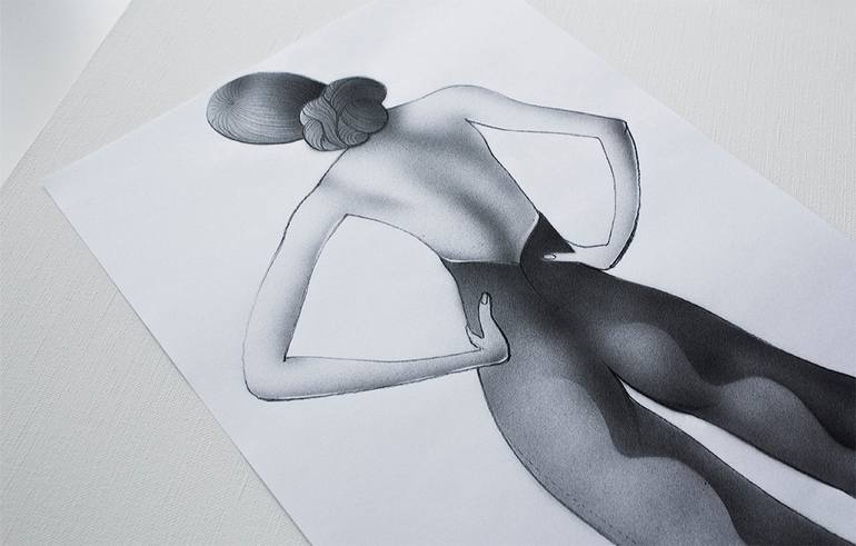 Original Black & White Fashion Painting by Nevena Petrova