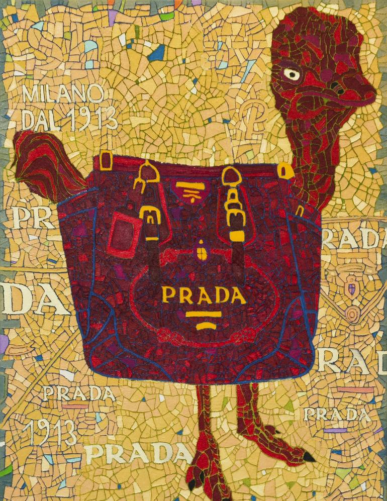 Ostrich Bag /Homage to Prada/ Painting by Alexandre Vasilev