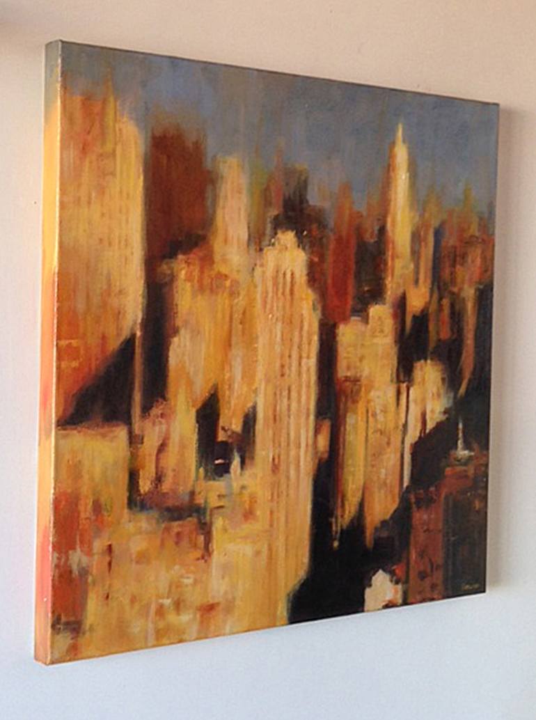 Original Abstract Architecture Painting by Tracey Rowan