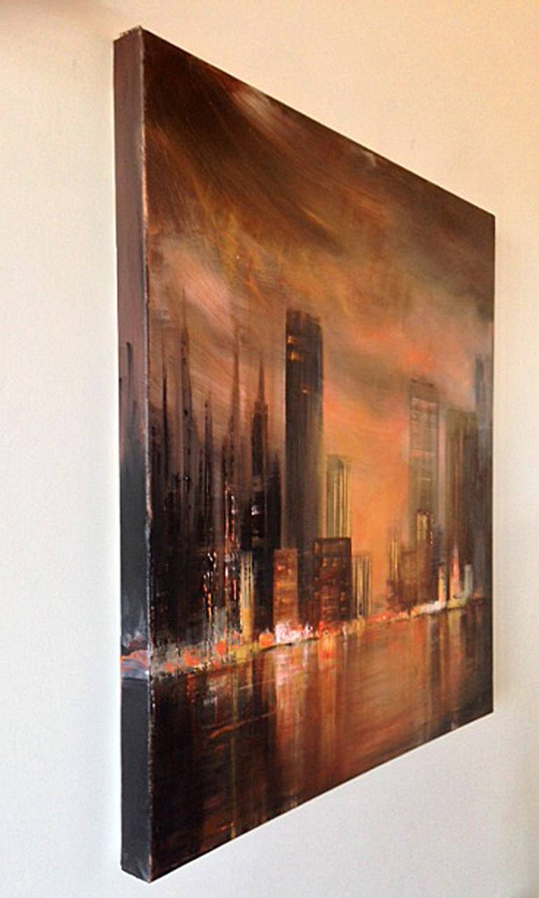 Original Abstract Cities Painting by Tracey Rowan