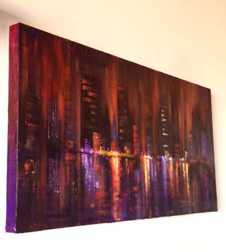 Original Abstract Cities Painting by Tracey Rowan