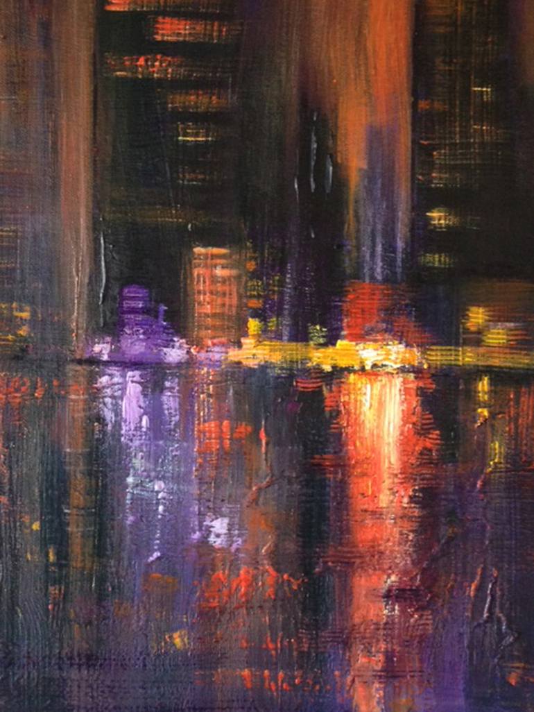 Original Abstract Cities Painting by Tracey Rowan