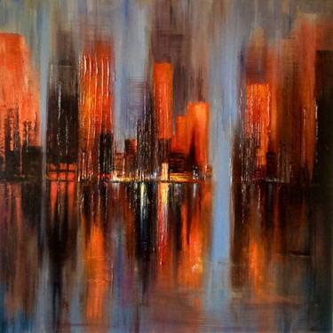 Print of Abstract Cities Paintings by Tracey Rowan