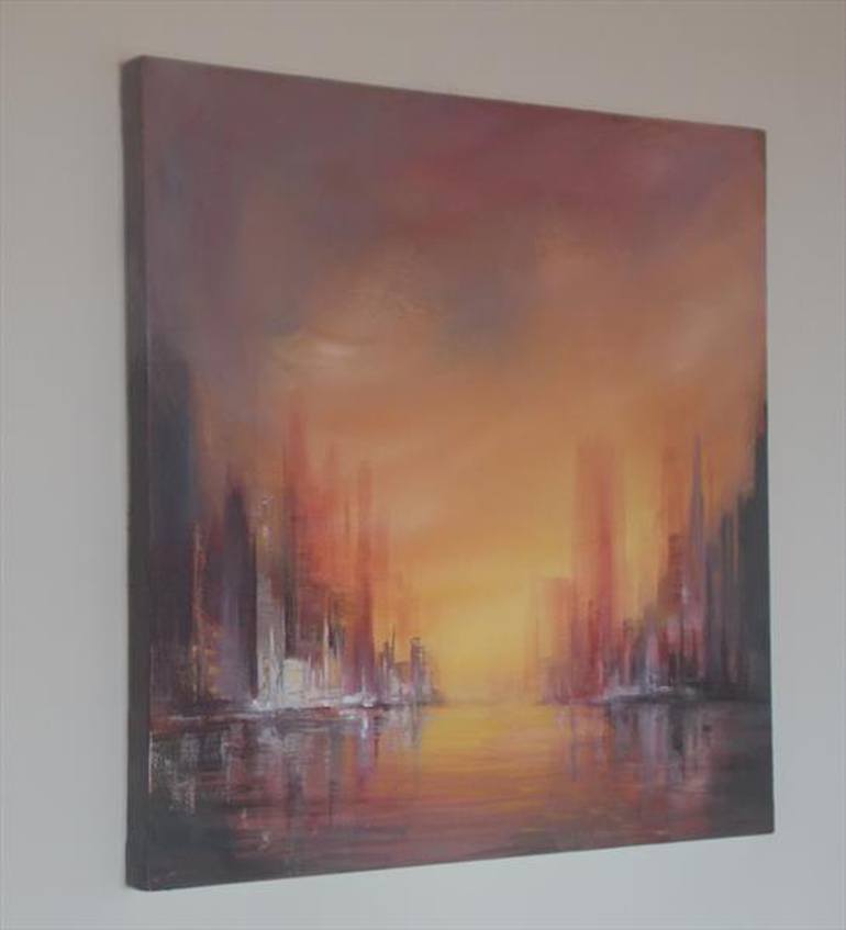 Original Cities Painting by Tracey Rowan