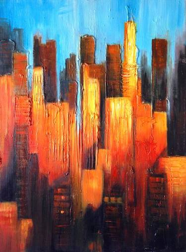 Print of Modern Cities Paintings by Tracey Rowan