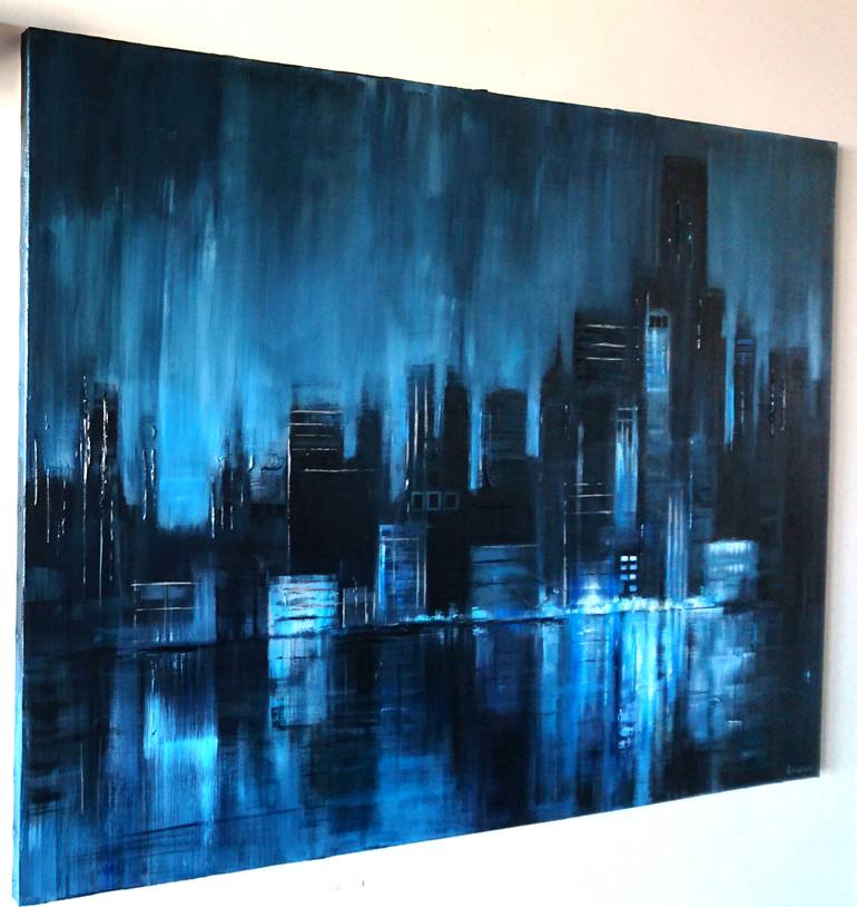 Original Cities Painting by Tracey Rowan