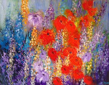 Print of Abstract Expressionism Floral Paintings by Tracey Rowan