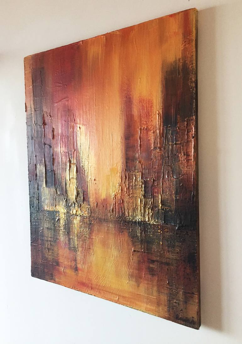 Original Abstract Cities Painting by Tracey Rowan