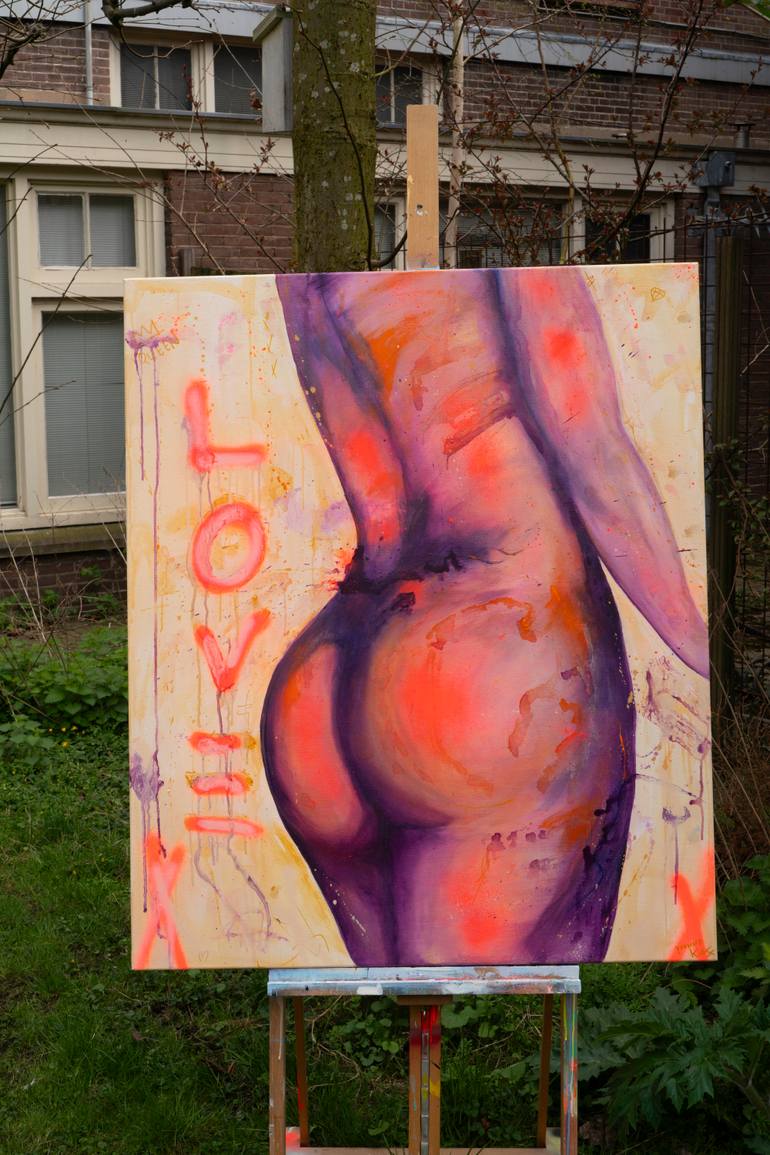Original Pop Art Nude Painting by Yvonne Kok