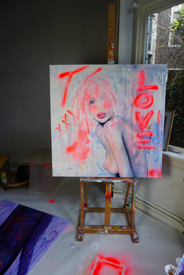Original Pop Art Nude Painting by Yvonne Kok