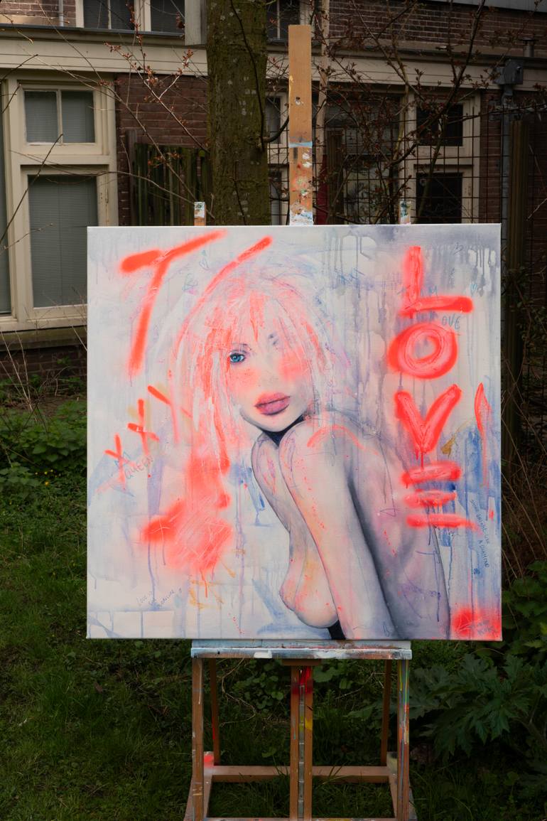 Original Pop Art Nude Painting by Yvonne Kok