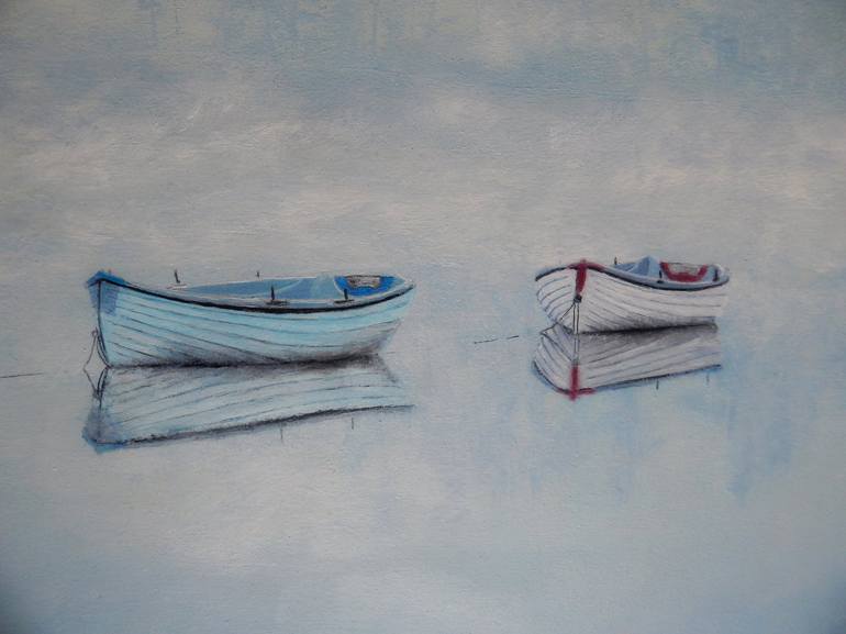 Original Boat Painting by Dmytro Larionov