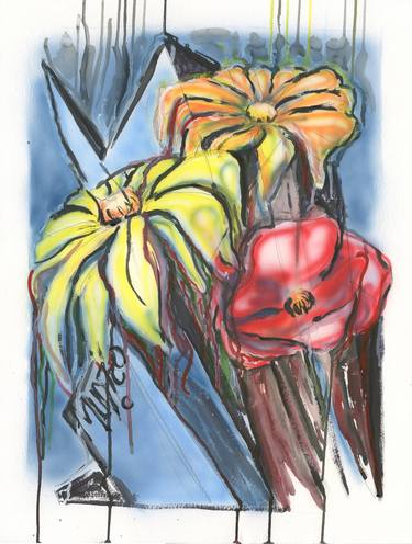 Print of Expressionism Floral Paintings by Martin Mudzco