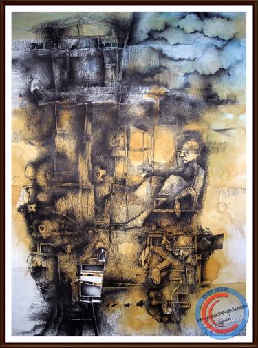 Original Abstract Expressionism People Drawings by Enache Radu-Cristian