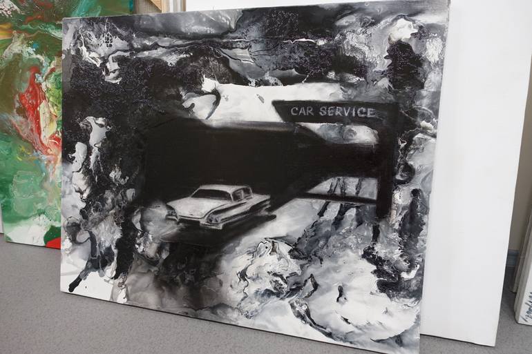 Original Art Deco Automobile Painting by Masha Krivopishina