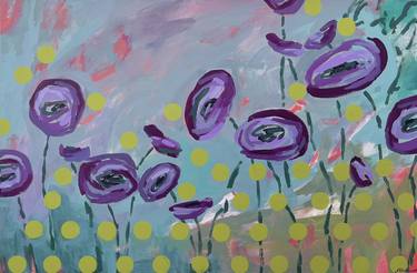 Original Abstract Expressionism Floral Painting by Julia Blake