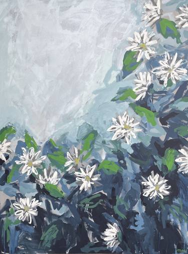 Original Abstract Floral Paintings by Julia Blake