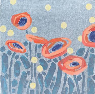 Print of Abstract Expressionism Floral Paintings by Julia Blake