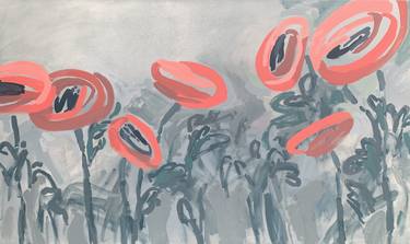 Original Abstract Floral Paintings by Julia Blake