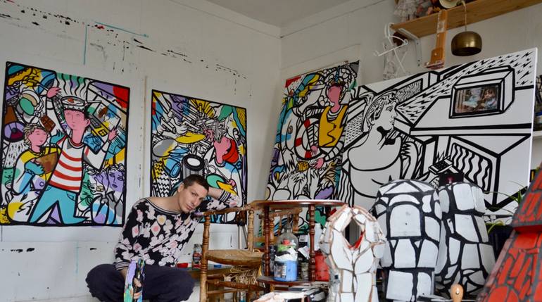 Original Folk Politics Painting by Riccardo Matlakas