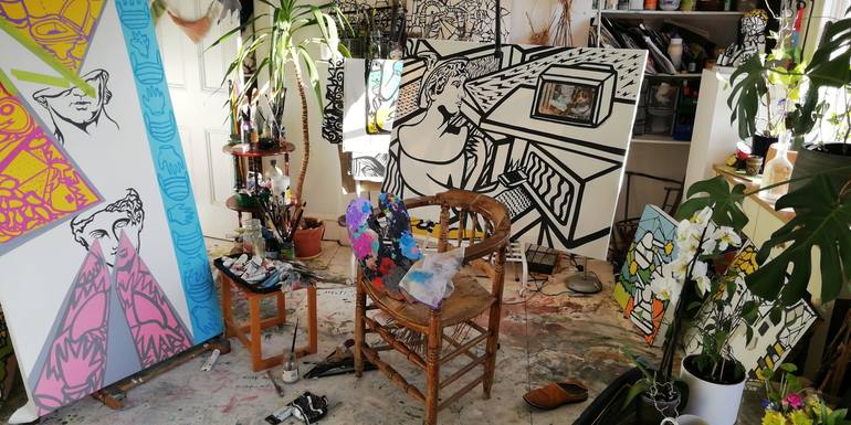 Original Cubism Pop Culture/Celebrity Painting by Riccardo Matlakas