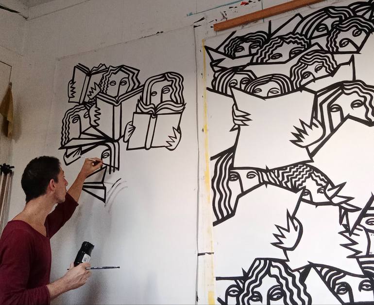 Original Dada Comics Painting by Riccardo Matlakas