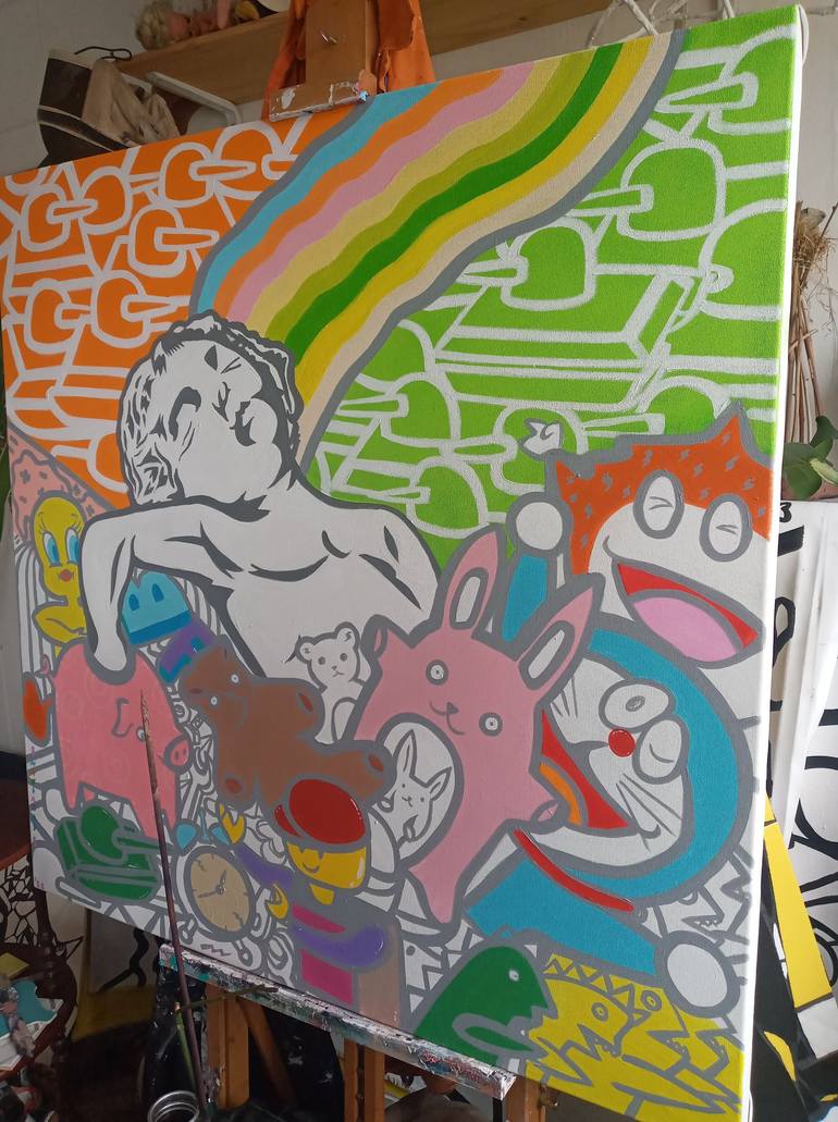 Original Art Deco Cartoon Painting by Riccardo Matlakas