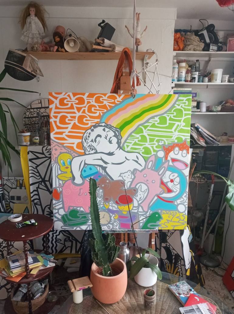 Original Art Deco Cartoon Painting by Riccardo Matlakas
