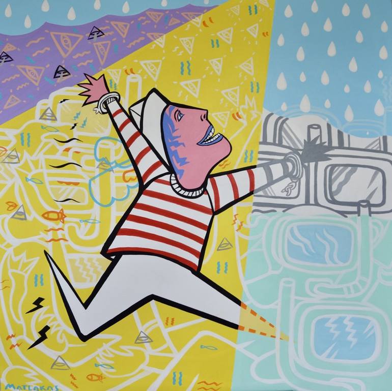 Original Abstract Expressionism Graffiti Paintings by Riccardo Matlakas