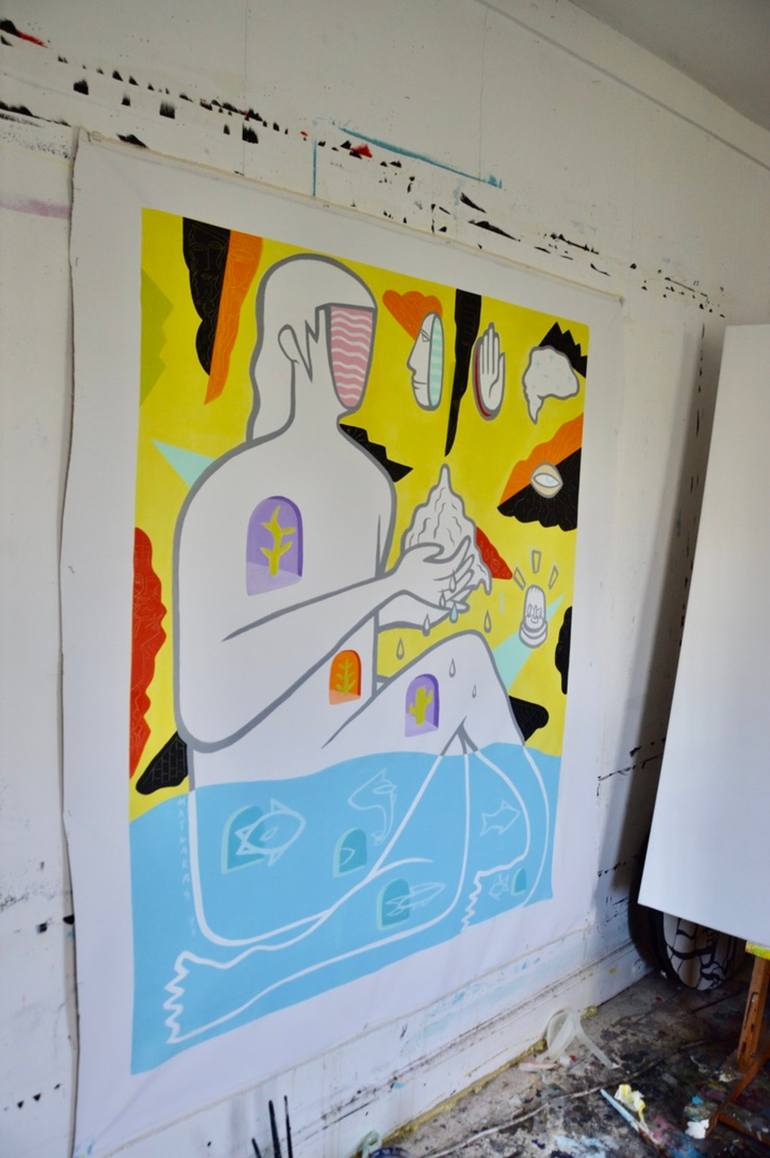Original Documentary Water Painting by Riccardo Matlakas