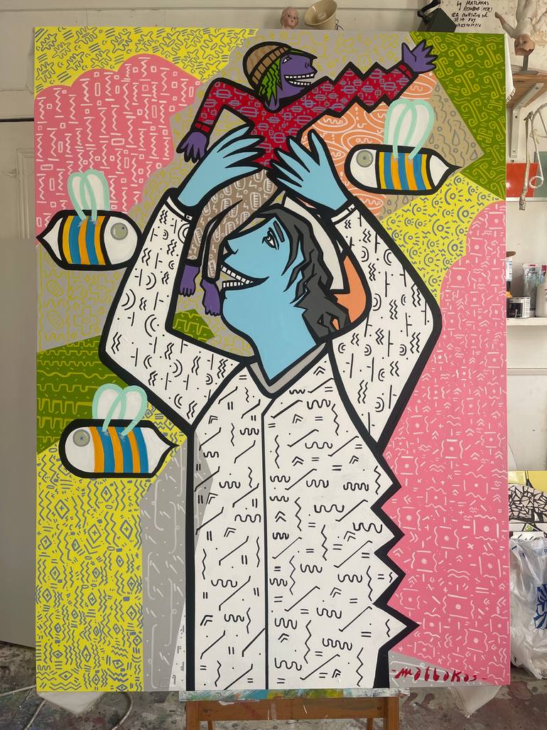 Original Contemporary People Painting by Riccardo Matlakas