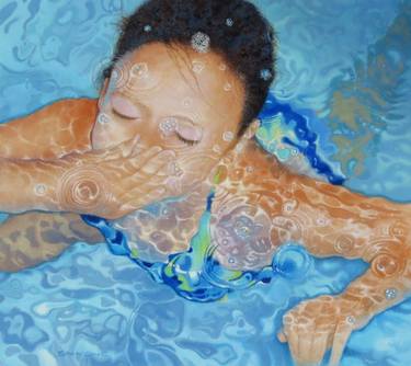 Original Photorealism Water Painting by gregory simmons