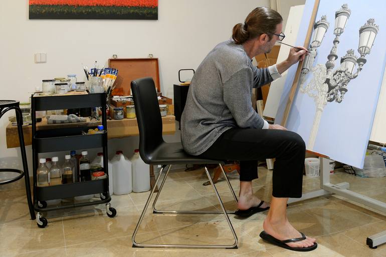 Original Figurative Outer Space Painting by Edmundo Sanz Gadea