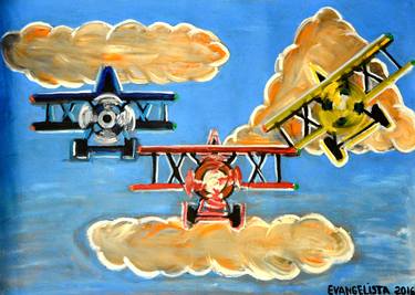 Print of Figurative Airplane Paintings by Joao EVANGELISTA Souza