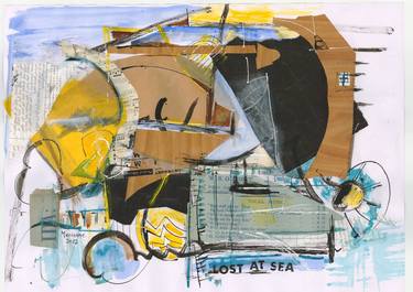 Print of Abstract Expressionism Boat Collage by Marianne Sturtridge