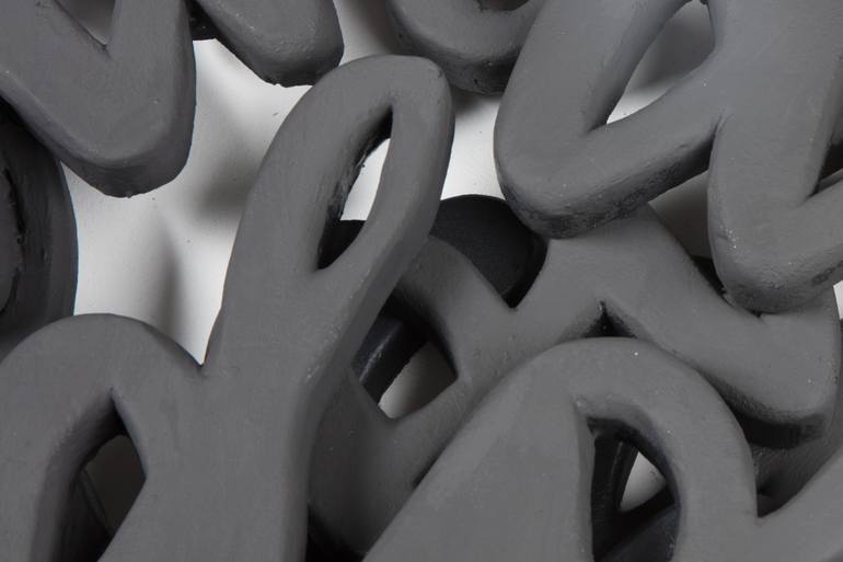 Original monochrome Typography Sculpture by Laurent Hamels ROL