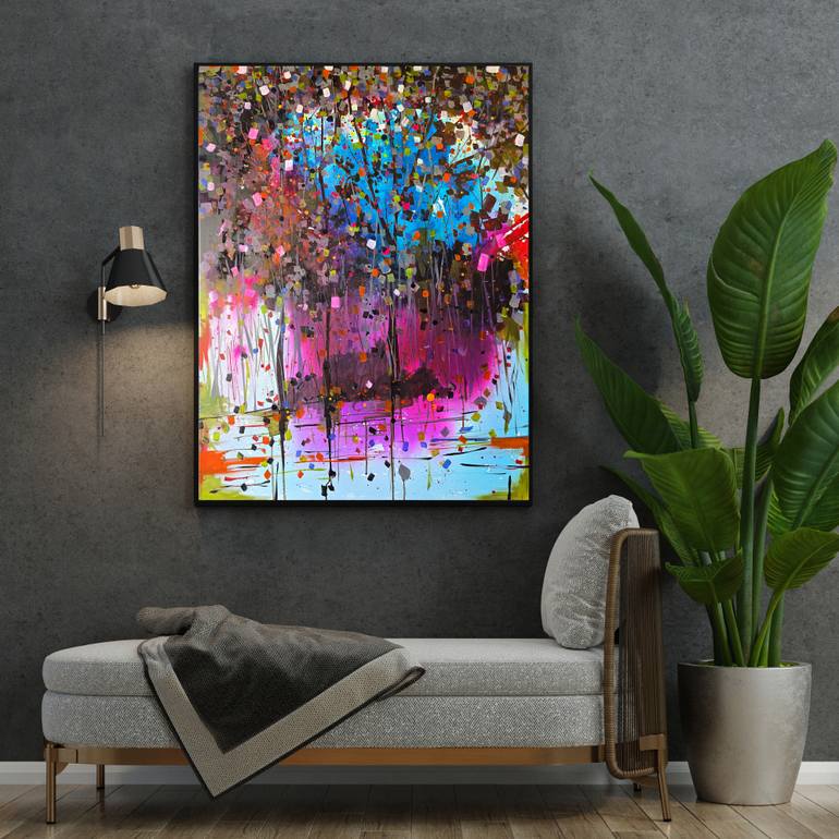Original Abstract Expressionism Landscape Painting by Irfan Mirza
