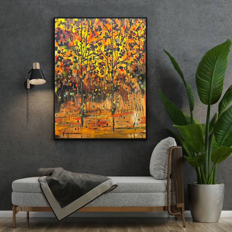 Original Abstract Landscape Painting by Irfan Mirza